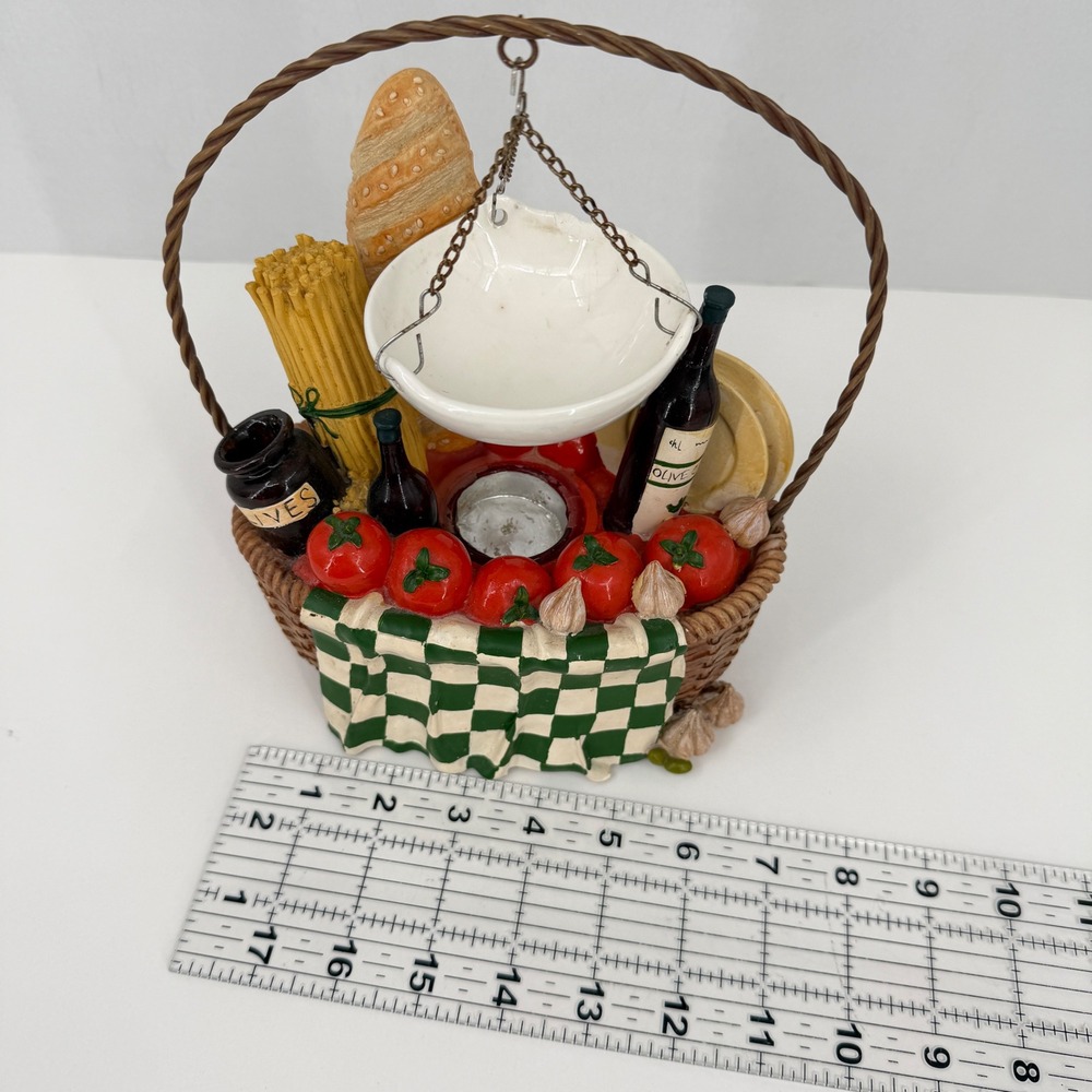 Wax Warmer Italian Picnic Basket Tealight Holder Home Decor Multicolor Food - Picture 7 of 11